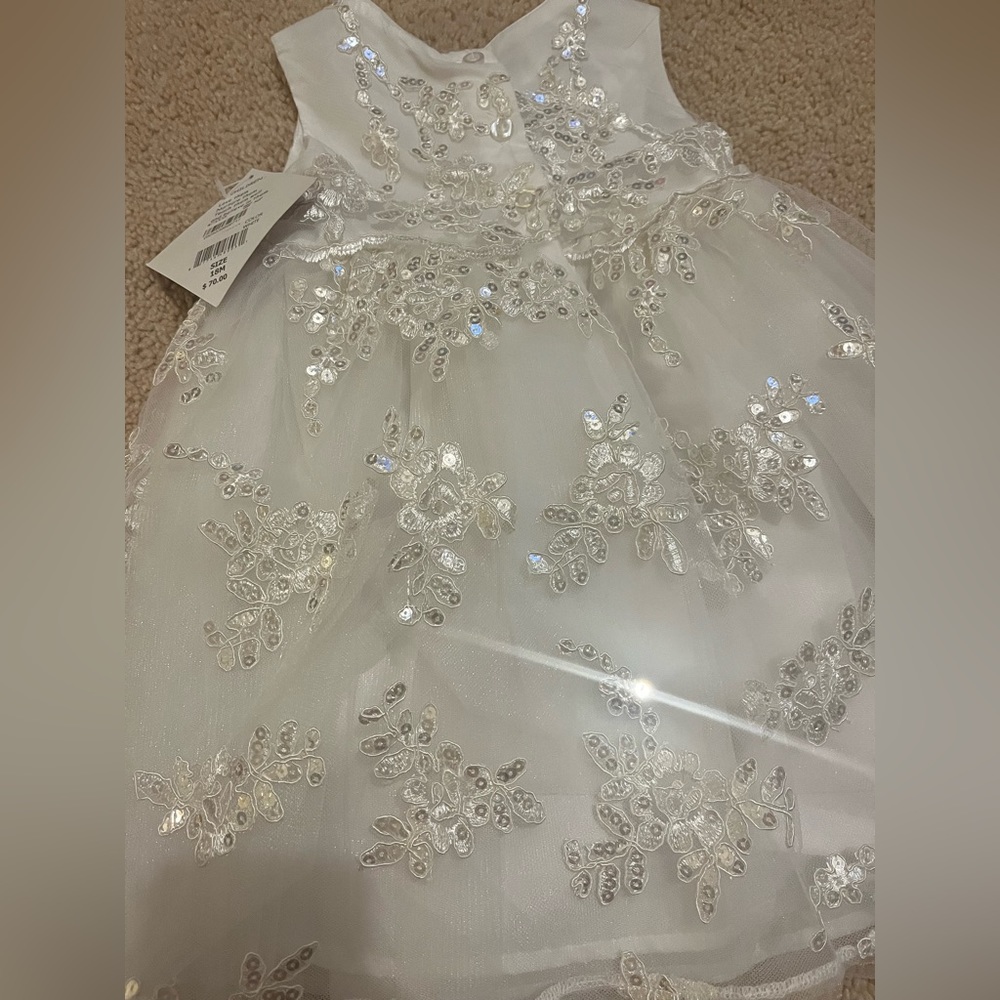 Blueberi 18M childrens white dress with sequins and lace - Picture 8 of 8